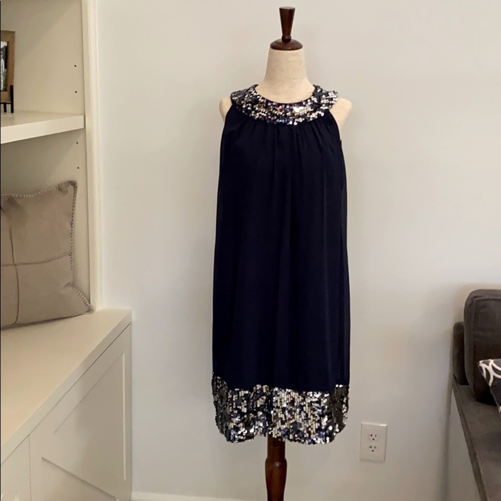 Navy blue poly/sequin dress. Size 10
